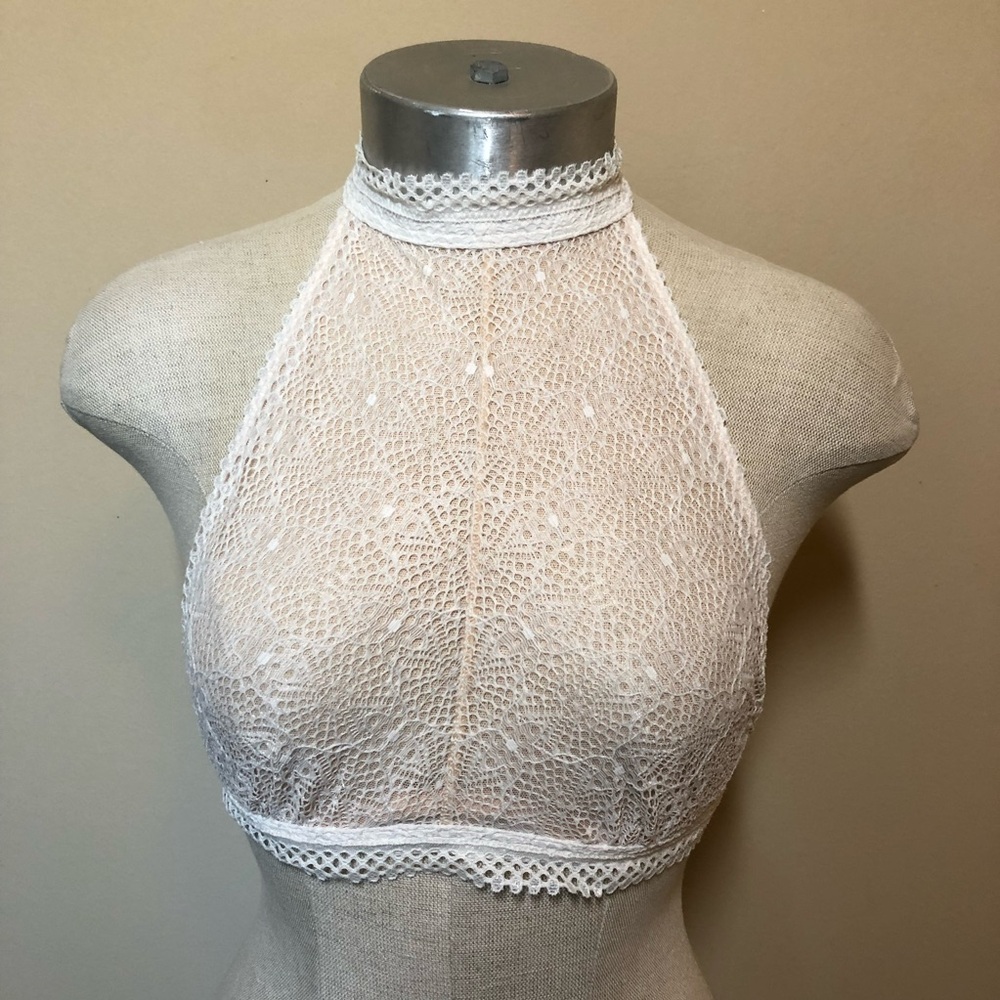 Victoria's Secret high neck halter bralette bra underwire Lace backless